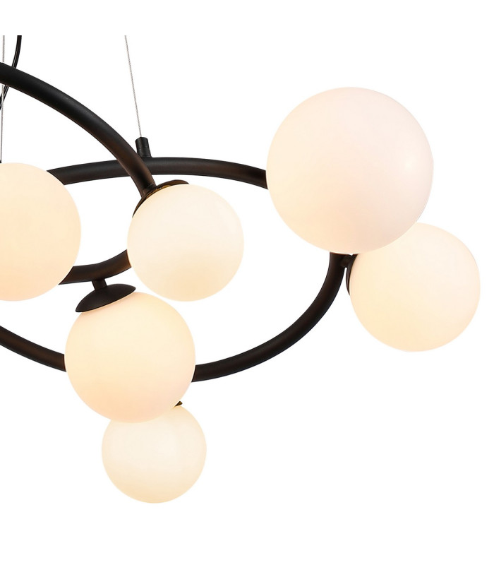 Marshall 90cm Twisted Pendant 12 x G9 Satin Black Opal Glass-7