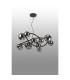 Marshall 90cm Twisted Pendant 12 x G9 Satin Black Smoke Plated Glass-8