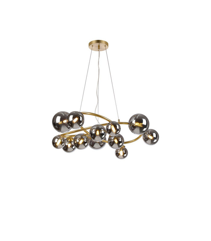 Marshall 90cm Twisted Pendant 12 x G9 Satin Gold Chrome Plated Glass-1