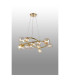 Marshall 90cm Twisted Pendant 12 x G9 Satin Gold Iridescent Plated Glass-3