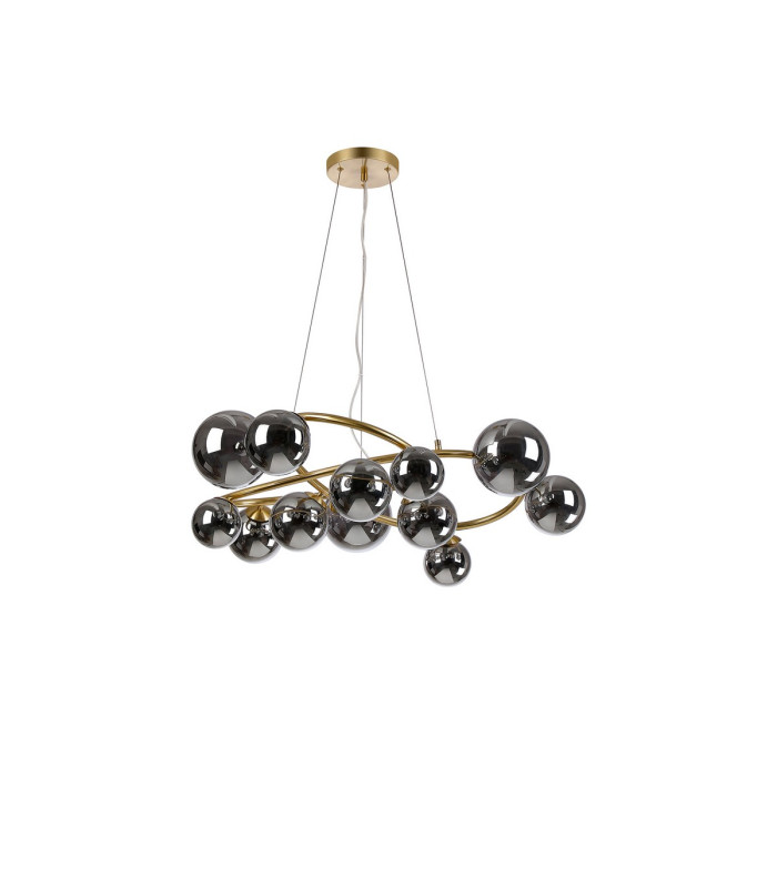 Marshall 90cm Twisted Pendant 12 x G9 Satin Gold Chrome Plated Glass-4