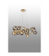 Marshall 90cm Twisted Pendant 12 x G9 Satin Gold Smoke Plated Glass-3
