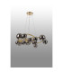 Marshall 90cm Twisted Pendant 12 x G9 Satin Gold Smoke Plated Glass-8