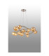 Marshall 90cm Twisted Pendant 12 x G9 Satin Nickel Amber Plated Glass-3