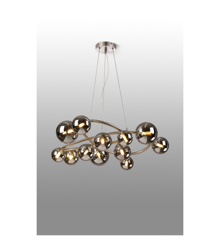Marshall 90cm Twisted Pendant 12 x G9 Satin Nickel Chrome Plated Glass-3