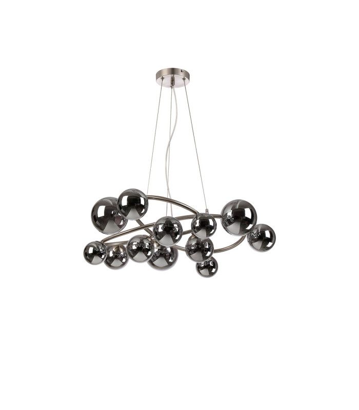 Marshall 90cm Twisted Pendant 12 x G9 Satin Nickel Chrome Plated Glass-4