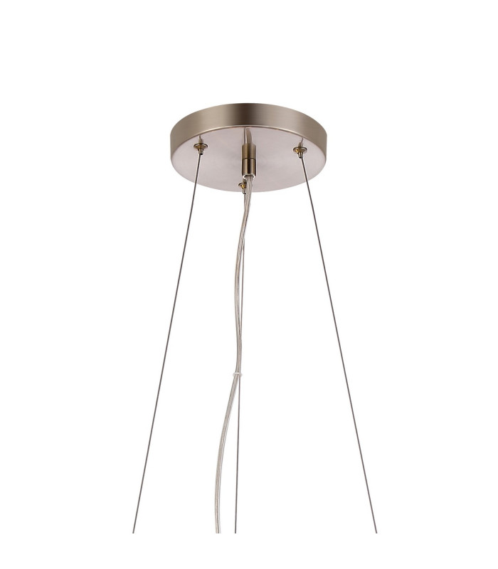 Marshall 90cm Twisted Pendant 12 x G9 Satin Nickel Amber Plated Glass-5