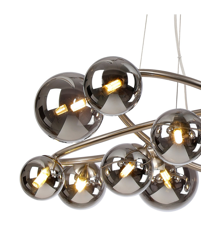Marshall 90cm Twisted Pendant 12 x G9 Satin Nickel Chrome Plated Glass-6