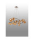 Marshall 90cm Twisted Pendant 12 x G9 Satin Nickel Amber Plated Glass-8