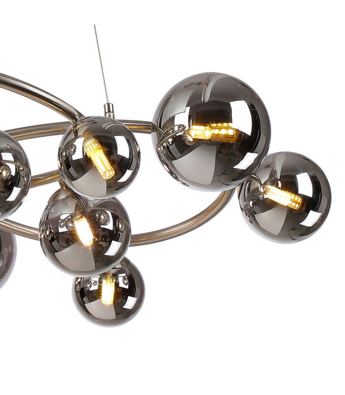 Marshall 90cm Twisted Pendant 12 x G9 Satin Nickel Chrome Plated Glass-7