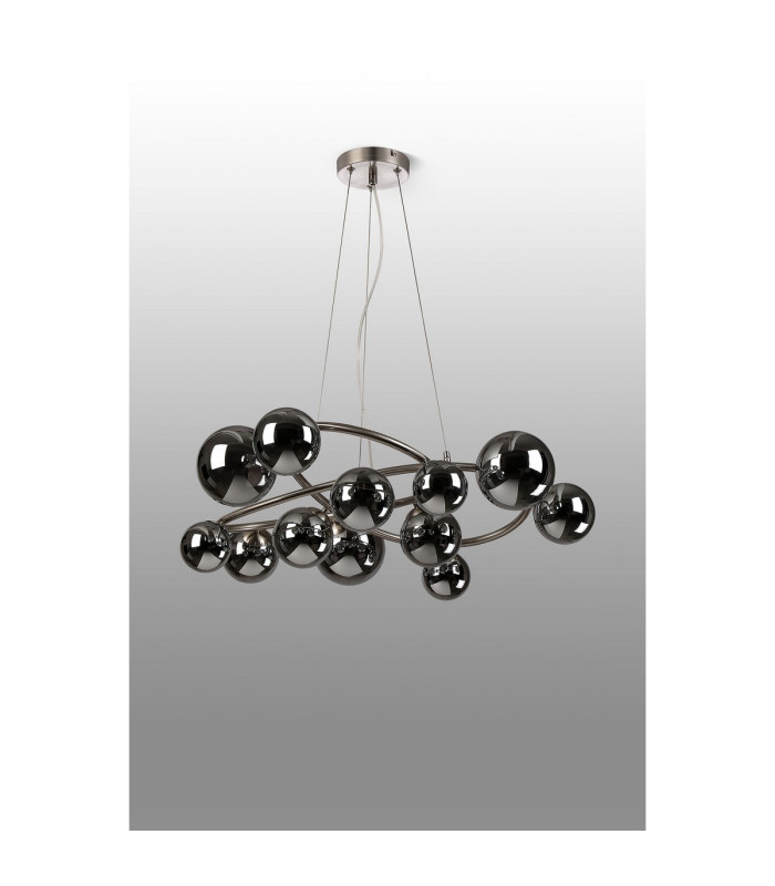 Marshall 90cm Twisted Pendant 12 x G9 Satin Nickel Chrome Plated Glass-8