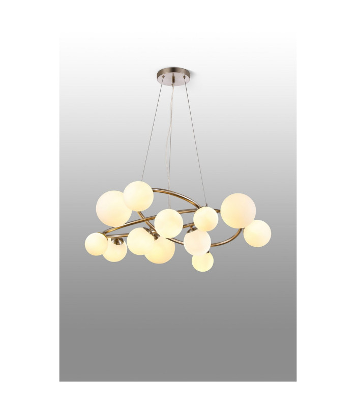 Marshall 90cm Twisted Pendant 12 x G9 Satin Nickel Opal Glass-3