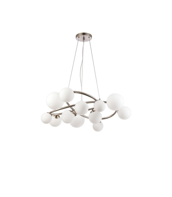 Marshall 90cm Twisted Pendant 12 x G9 Satin Nickel Opal Glass-4