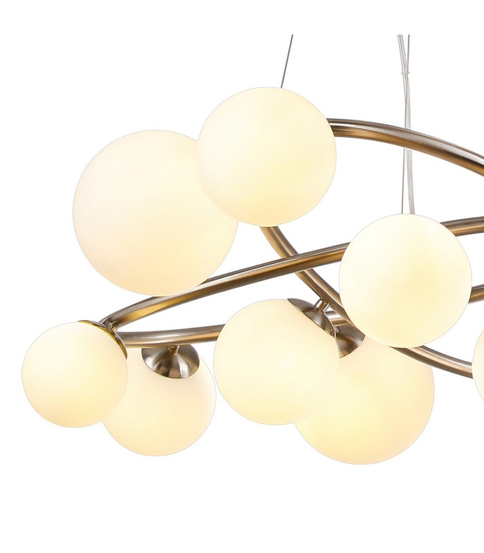 Marshall 90cm Twisted Pendant 12 x G9 Satin Nickel Opal Glass-6