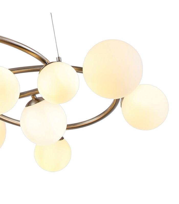Marshall 90cm Twisted Pendant 12 x G9 Satin Nickel Opal Glass-7