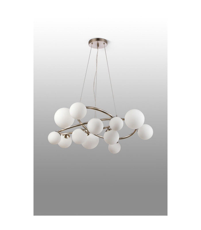 Marshall 90cm Twisted Pendant 12 x G9 Satin Nickel Opal Glass-8