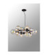 Marshall 70cm Circular Pendant 16 x G9 Satin Black Iridescent Plated Glass-3