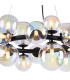 Marshall 70cm Circular Pendant 16 x G9 Satin Black Iridescent Plated Glass-7