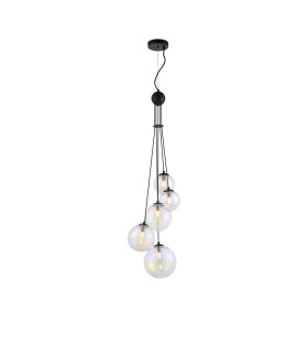 Marshall 27cm Pendant 5 x G9 Satin Black Iridescent Plated Glass-1
