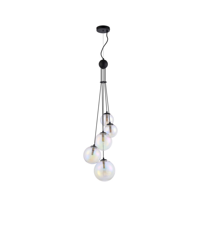 Marshall 27cm Pendant 5 x G9 Satin Black Iridescent Plated Glass-4