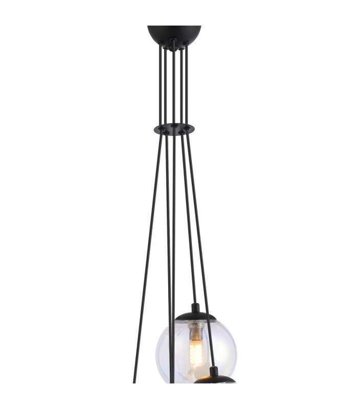 Marshall 27cm Pendant 5 x G9 Satin Black Iridescent Plated Glass-6