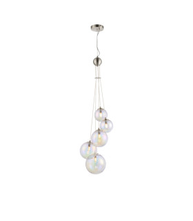 Marshall 27cm Pendant 5 x G9 Satin Nickel Iridescent Plated Glass-1