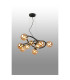 Marshall 70cm Twisted Pendant 9 x G9 Satin Black Amber Plated Glass-3