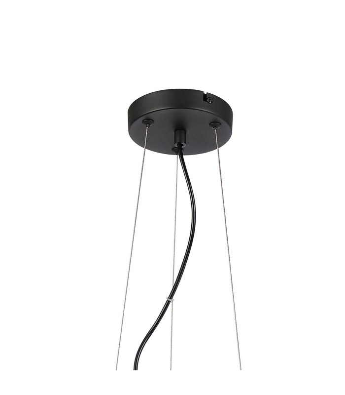 Marshall 70cm Twisted Pendant 9 x G9 Satin Black Amber Plated Glass-5