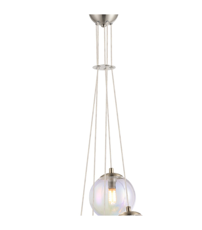 Marshall 27cm Pendant 5 x G9 Satin Nickel Iridescent Plated Glass-6