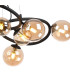 Marshall 70cm Twisted Pendant 9 x G9 Satin Black Amber Plated Glass-7