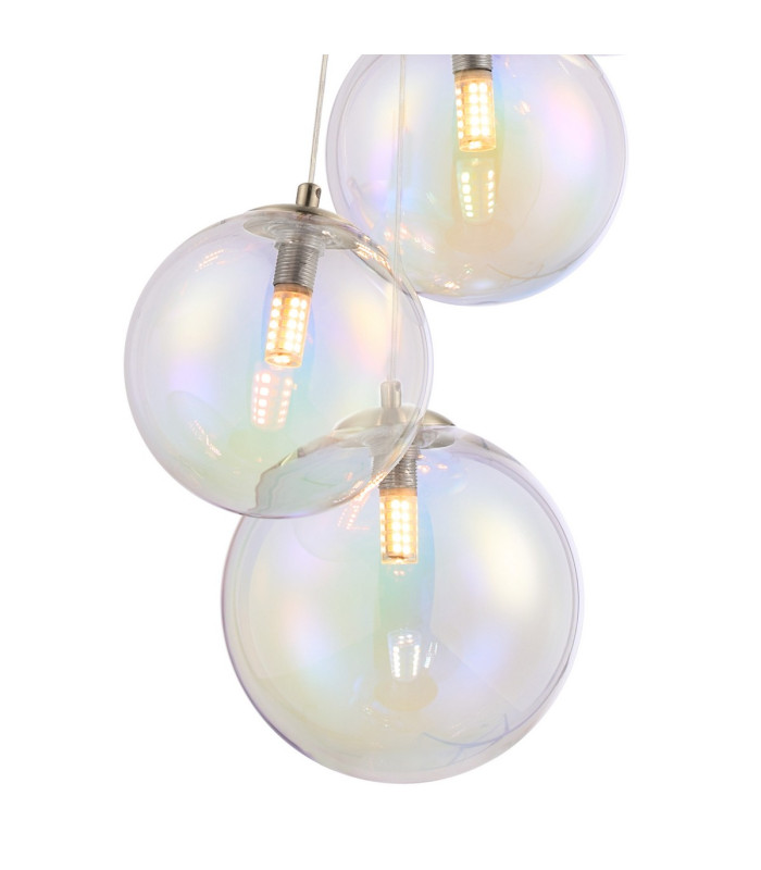 Marshall 27cm Pendant 5 x G9 Satin Nickel Iridescent Plated Glass-8