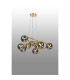 Marshall 70cm Twisted Pendant 9 x G9 Satin Gold Chrome Plated Glass-3