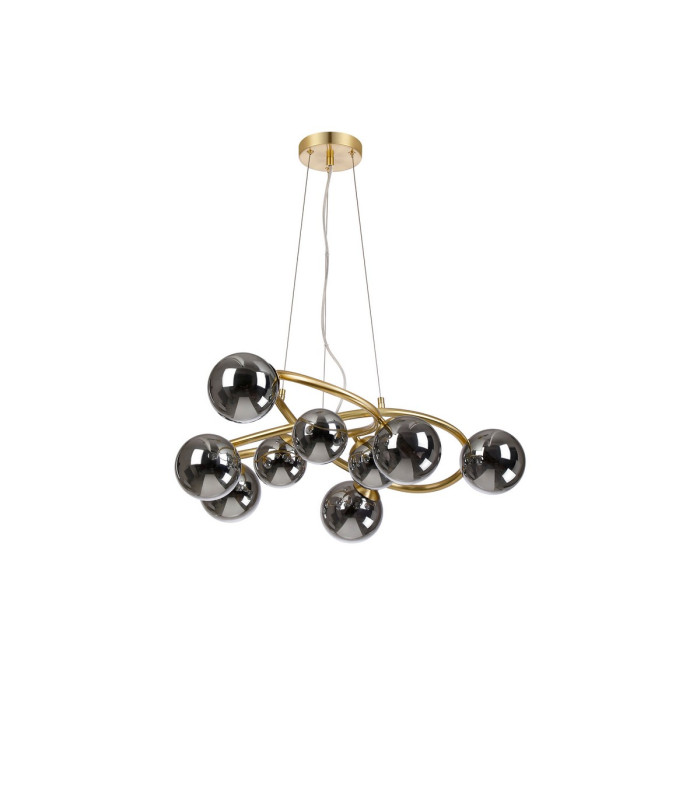 Marshall 70cm Twisted Pendant 9 x G9 Satin Gold Chrome Plated Glass-4