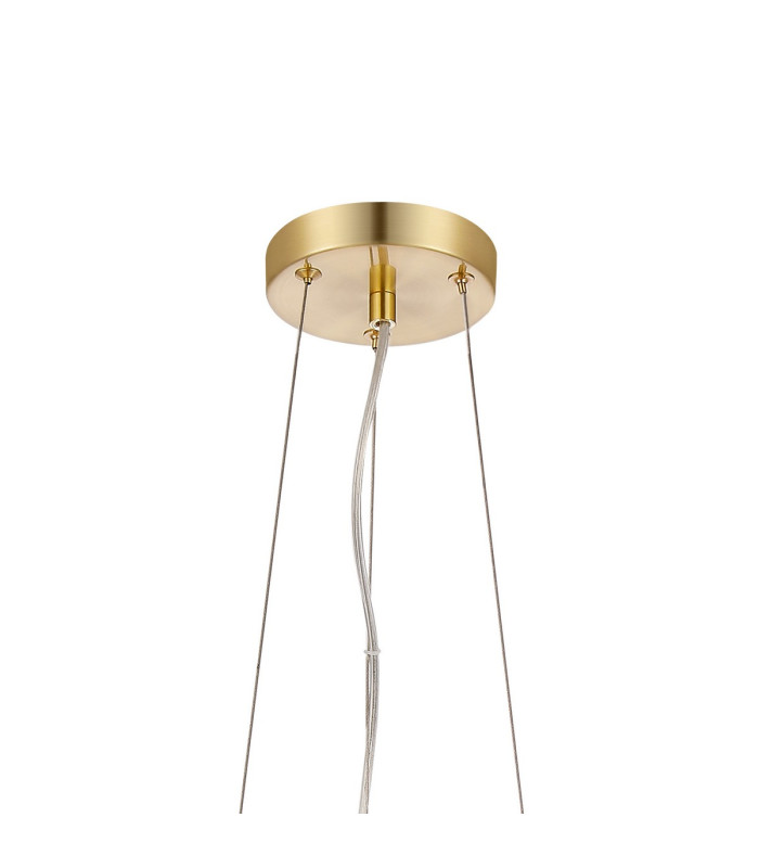 Marshall 70cm Twisted Pendant 9 x G9 Satin Gold Amber Plated Glass-5