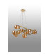 Marshall 70cm Twisted Pendant 9 x G9 Satin Gold Amber Plated Glass-8