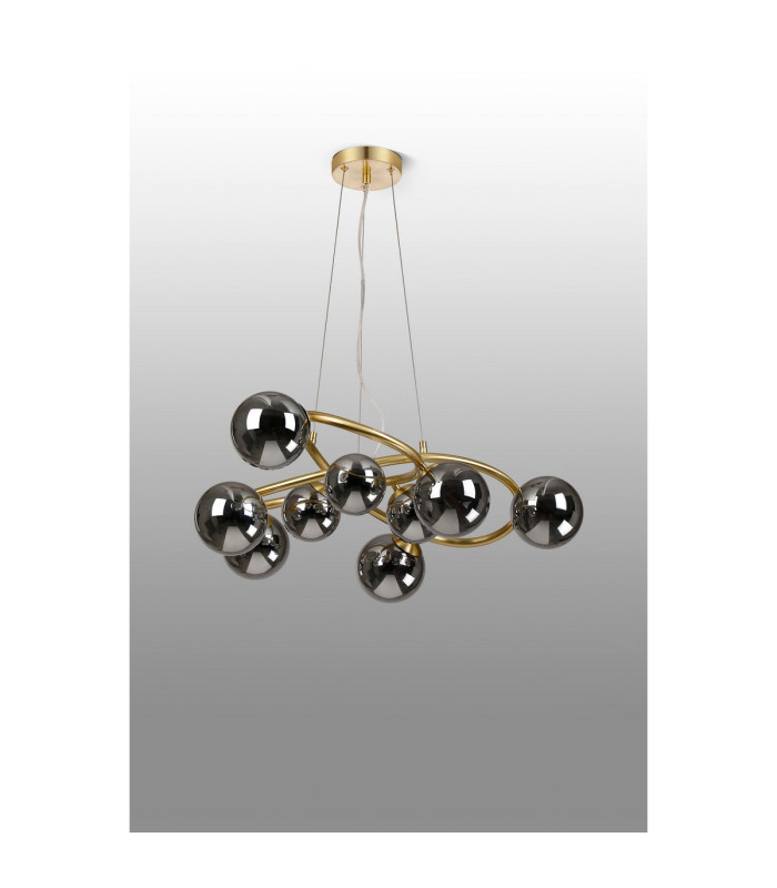 Marshall 70cm Twisted Pendant 9 x G9 Satin Gold Chrome Plated Glass-8