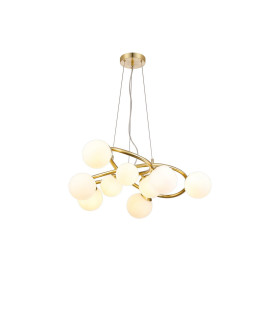 Marshall 70cm Twisted Pendant 9 x G9 Satin Gold Opal Glass-1