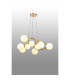 Marshall 70cm Twisted Pendant 9 x G9 Satin Gold Opal Glass-3