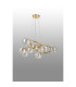 Marshall 70cm Twisted Pendant 9 x G9 Satin Gold Iridescent Plated Glass-8