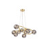 Marshall 70cm Twisted Pendant 9 x G9 Satin Gold Smoke Plated Glass-1