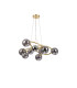 Marshall 70cm Twisted Pendant 9 x G9 Satin Gold Smoke Plated Glass-4