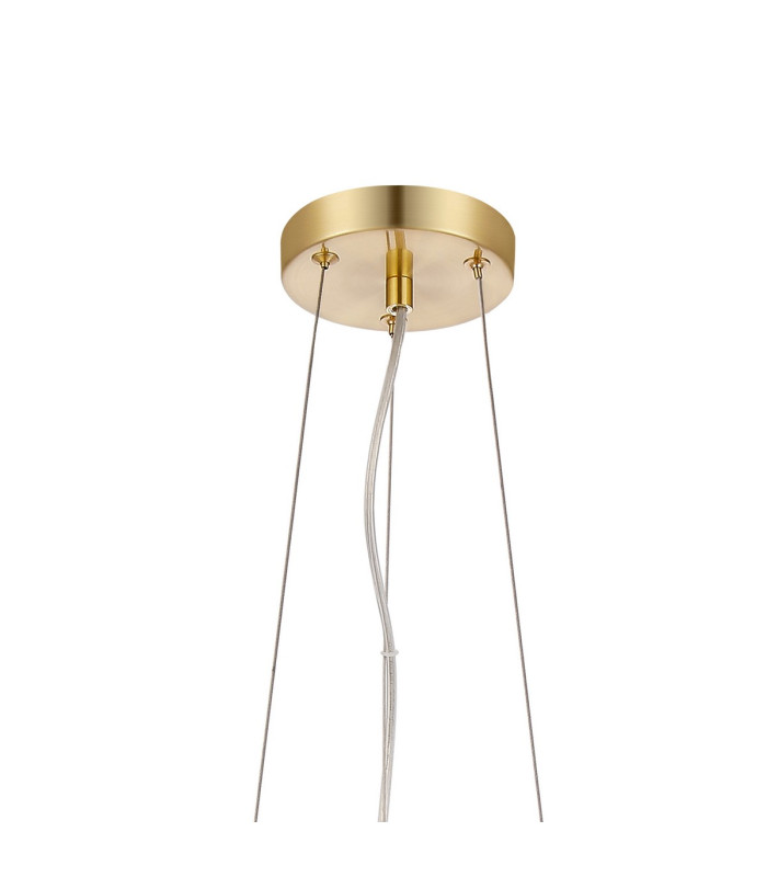 Marshall 70cm Twisted Pendant 9 x G9 Satin Gold Smoke Plated Glass-5