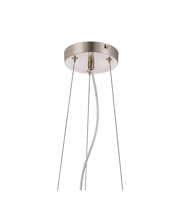 Marshall 70cm Twisted Pendant 9 x G9 Satin Nickel Amber Plated Glass-5