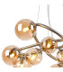Marshall 70cm Twisted Pendant 9 x G9 Satin Nickel Amber Plated Glass-6