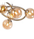 Marshall 70cm Twisted Pendant 9 x G9 Satin Nickel Amber Plated Glass-7