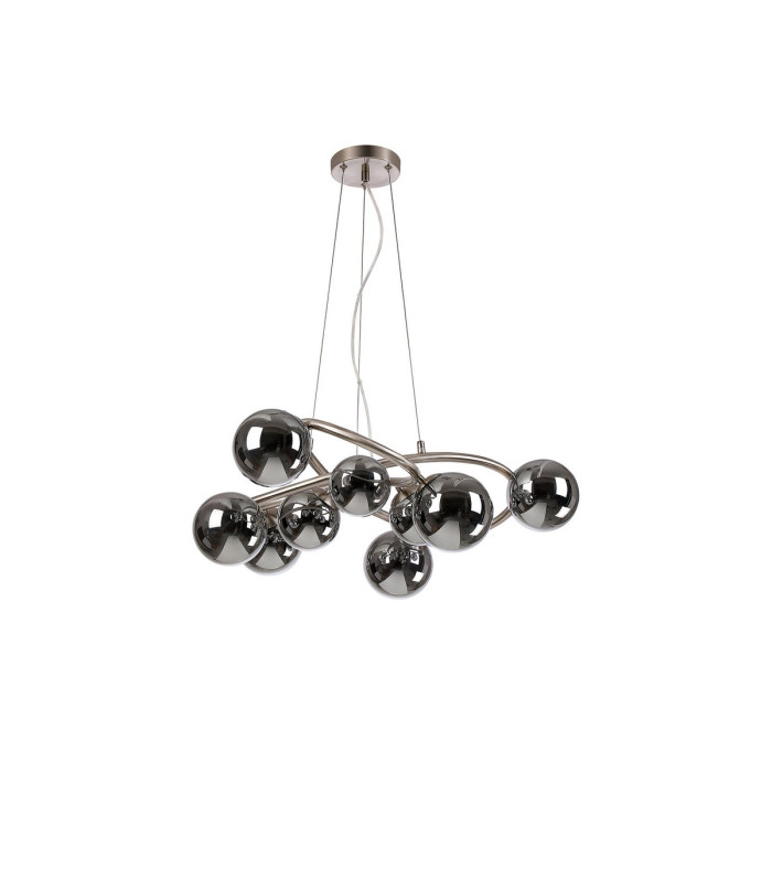 Marshall 70cm Twisted Pendant 9 x G9 Satin Nickel Chrome Plated Glass-4