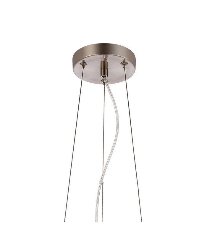 Marshall 70cm Twisted Pendant 9 x G9 Satin Nickel Iridescent Plated Glass-5