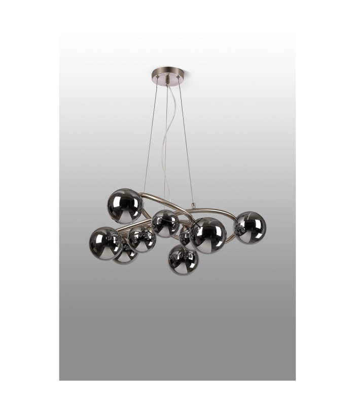 Marshall 70cm Twisted Pendant 9 x G9 Satin Nickel Chrome Plated Glass-8