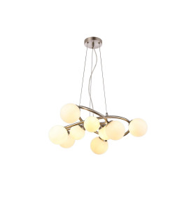 Marshall 70cm Twisted Pendant 9 x G9 Satin Nickel Opal Glass-1
