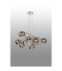 Marshall 70cm Twisted Pendant 9 x G9 Satin Nickel Smoke Plated Glass-3